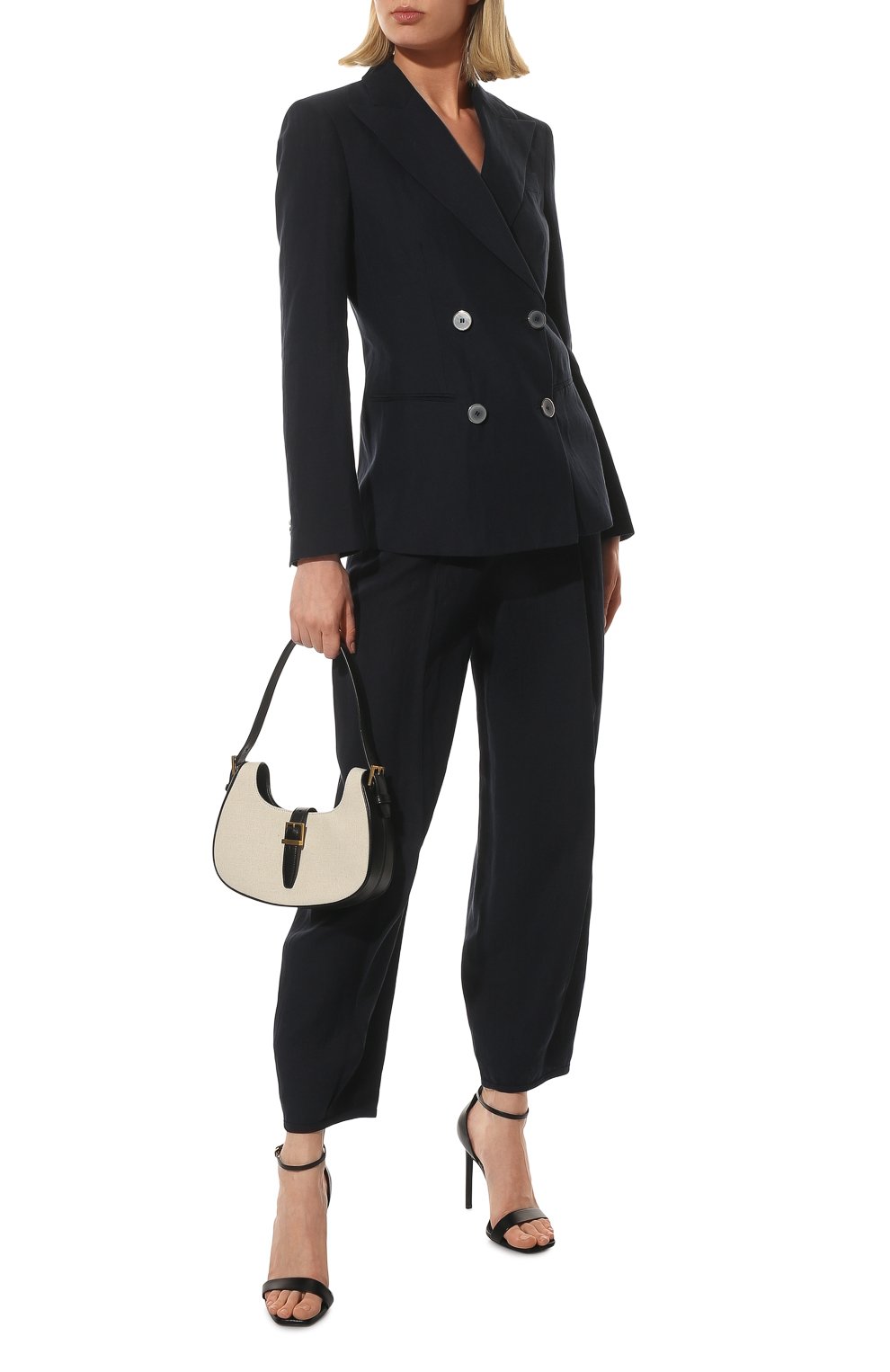 Льняные брюки GIORGIO ARMANI темно-синего цвета по цене 106500 руб., арт. 2SHPP0MV/T036J, фото 2 Льняные брюки GIORGIO ARMANI, арт. 2SHPP0MV/T036J, фото 2