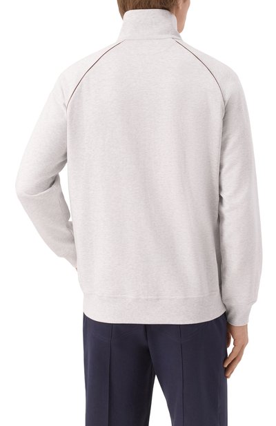 Хлопковая толстовка BRUNELLO CUCINELLI светло-серого цвета по цене 165000 руб., арт. MW8639087G, фото 4 Хлопковая толстовка BRUNELLO CUCINELLI, арт. MW8639087G, фото 4