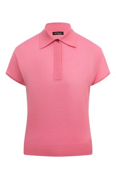 Женское шерстяное поло KITON розового цвета, арт. D57717033 | Фото 1 (Драгоценные камни: Проставлено; Длина (для топов): Стандартные; Материал внешний: Шерсть; Материал сплава: Проставлено; Кросс-КТ: Трикотаж; Рукава: Короткие; Стили: Кэжуэл)