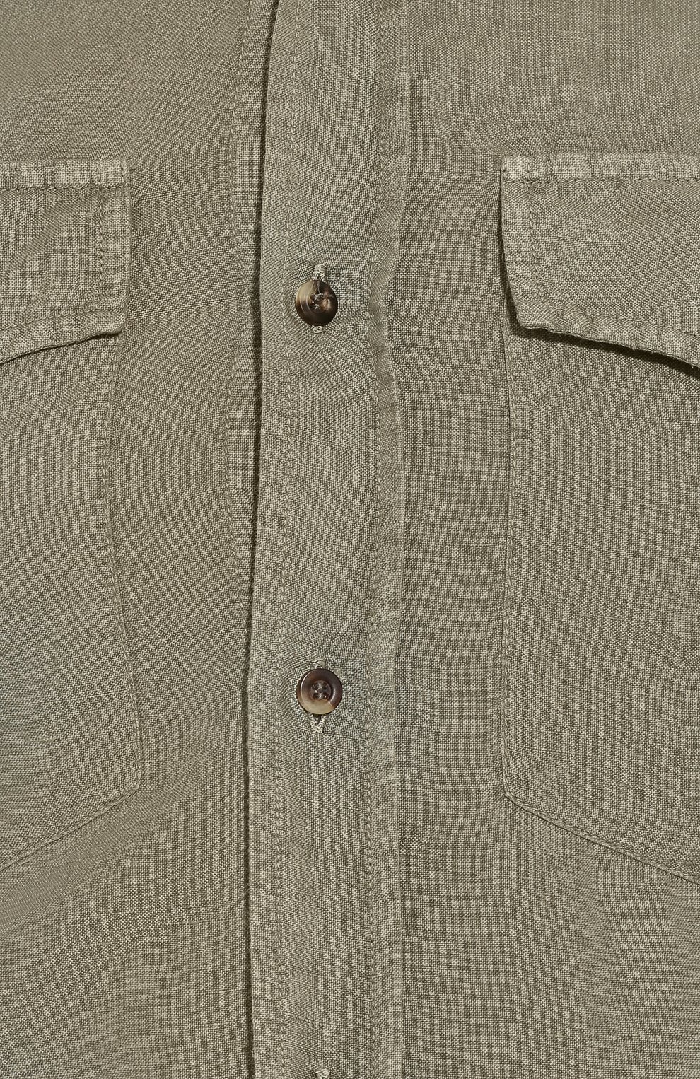 Рубашка изо льна и хлопка BRUNELLO CUCINELLI, арт. MD6983058, фото 5