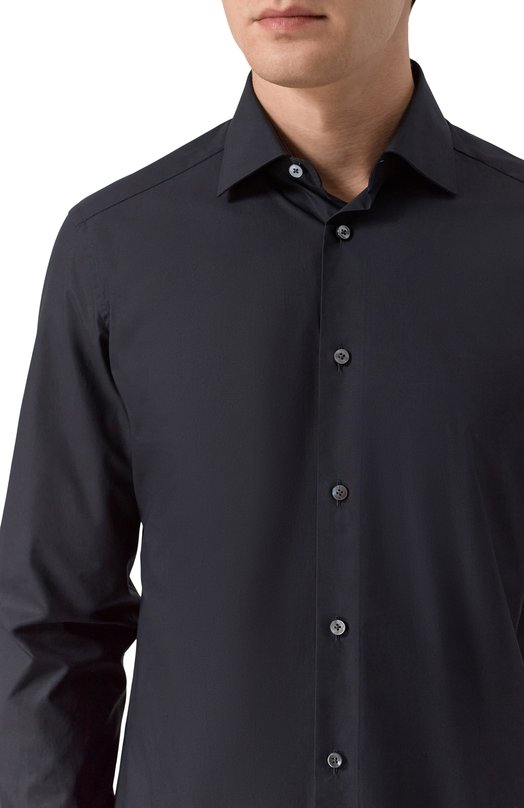 Хлопковая сорочка Zegna 9MS0MT/RCT1069 Синий  9MS0MT/RCT1069 Фото 5
