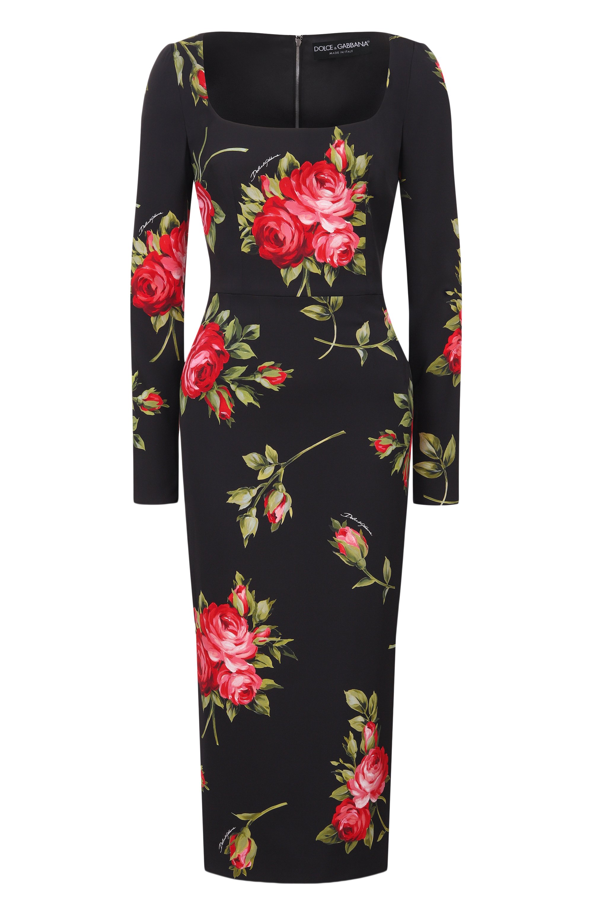 Шелковое платье DOLCE & GABBANA черного цвета по цене 349500 руб., арт. F6ADAT/FSA8Q, фото 1 Шелковое платье DOLCE & GABBANA, арт. F6ADAT/FSA8Q, фото 1