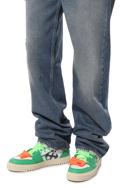 Кеды off court OFF-WHITE зеленого цвета по цене 65150 руб., арт. OMIA065S23LEA0010155, фото 3 Кеды off court OFF-WHITE, арт. OMIA065S23LEA0010155, фото 3