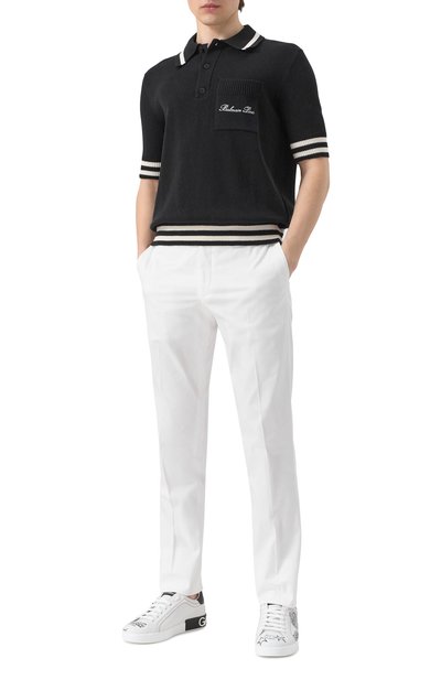 Поло BALMAIN черного цвета по цене 120000 руб., арт. DH1GB045/KF96, фото 2 Поло BALMAIN, арт. DH1GB045/KF96, фото 2