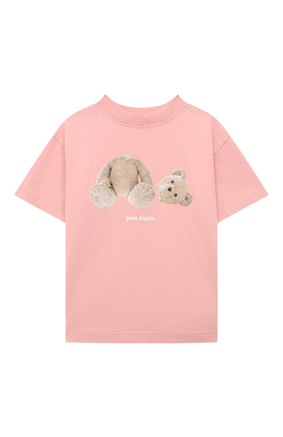 Хлопковая футболка PALM ANGELS розового цвета по цене 21150 руб., арт. PGAA002C99JER0013060, фото 1 Хлопковая футболка PALM ANGELS, арт. PGAA002C99JER0013060, фото 1