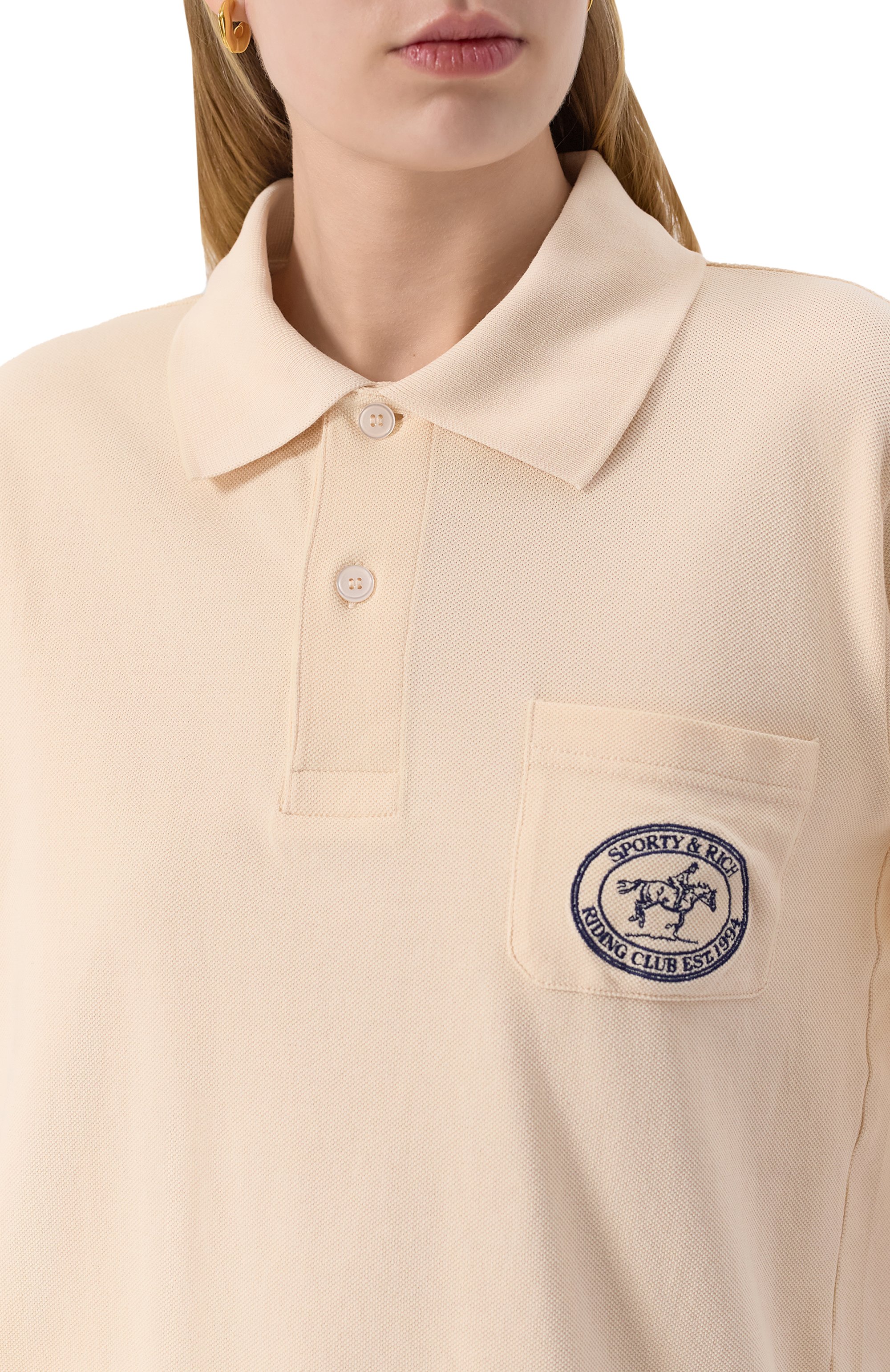 Хлопковое поло SPORTY AND RICH, арт. T0086612244CR01, фото 5