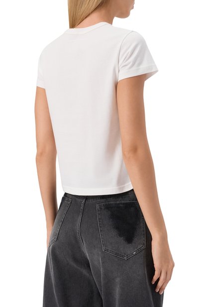 Хлопковая футболка ALEXANDERWANG.T белого цвета по цене 32850 руб., арт. 4CC3241521, фото 4 Хлопковая футболка ALEXANDERWANG.T, арт. 4CC3241521, фото 4
