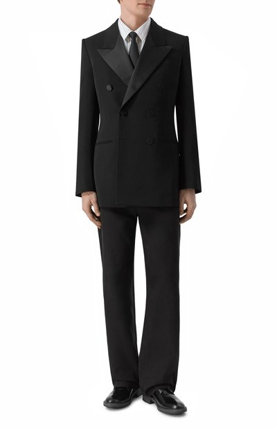 Шерстяной смокинг SAINT LAURENT черного цвета по цене 492500 руб., арт. 797220/Y7E63, фото 2 Шерстяной смокинг SAINT LAURENT, арт. 797220/Y7E63, фото 2