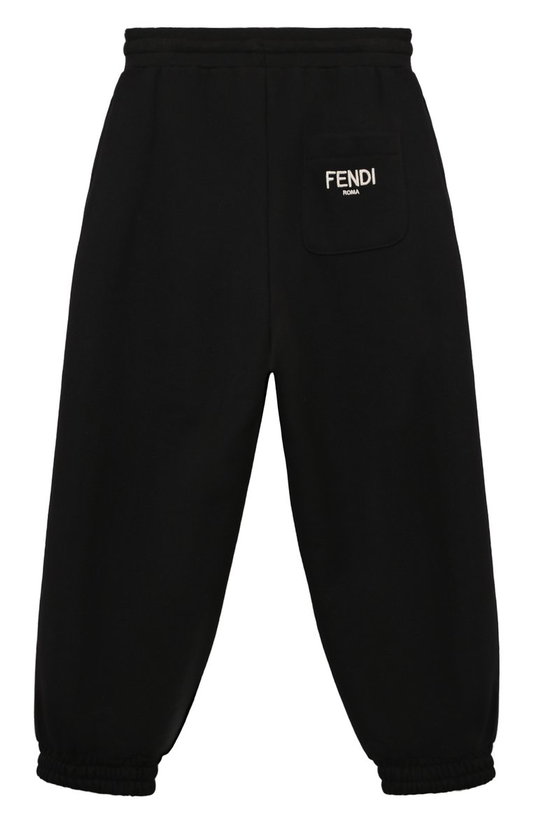 Детские хлопковые джоггеры FENDI черного цвета, арт. JUF065/AJ2U/3-6 | Фото 2 (Нос: Не проставлено; Материал внешний: Хлопок; Мальчики Кросс-КТ: Джоггеры-одежда; Ростовка одежда: 7 лет | 122 см)