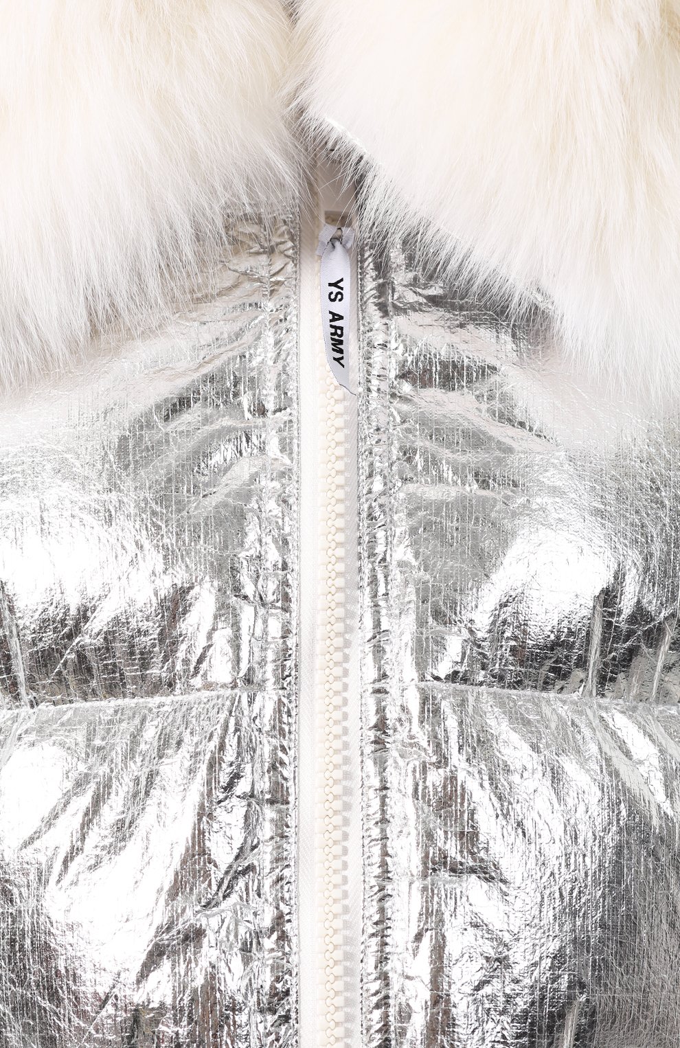 Пуховик YS ARMY PARIS серебряного цвета по цене 178000 руб., арт. 9WFV05676F62W, фото 5 Пуховик YS ARMY PARIS, арт. 9WFV05676F62W, фото 5