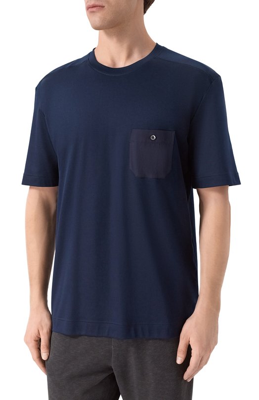 Футболка из хлопка и вискозы Zimmerli 8520-21091 Синий  8520-21091 Фото 3