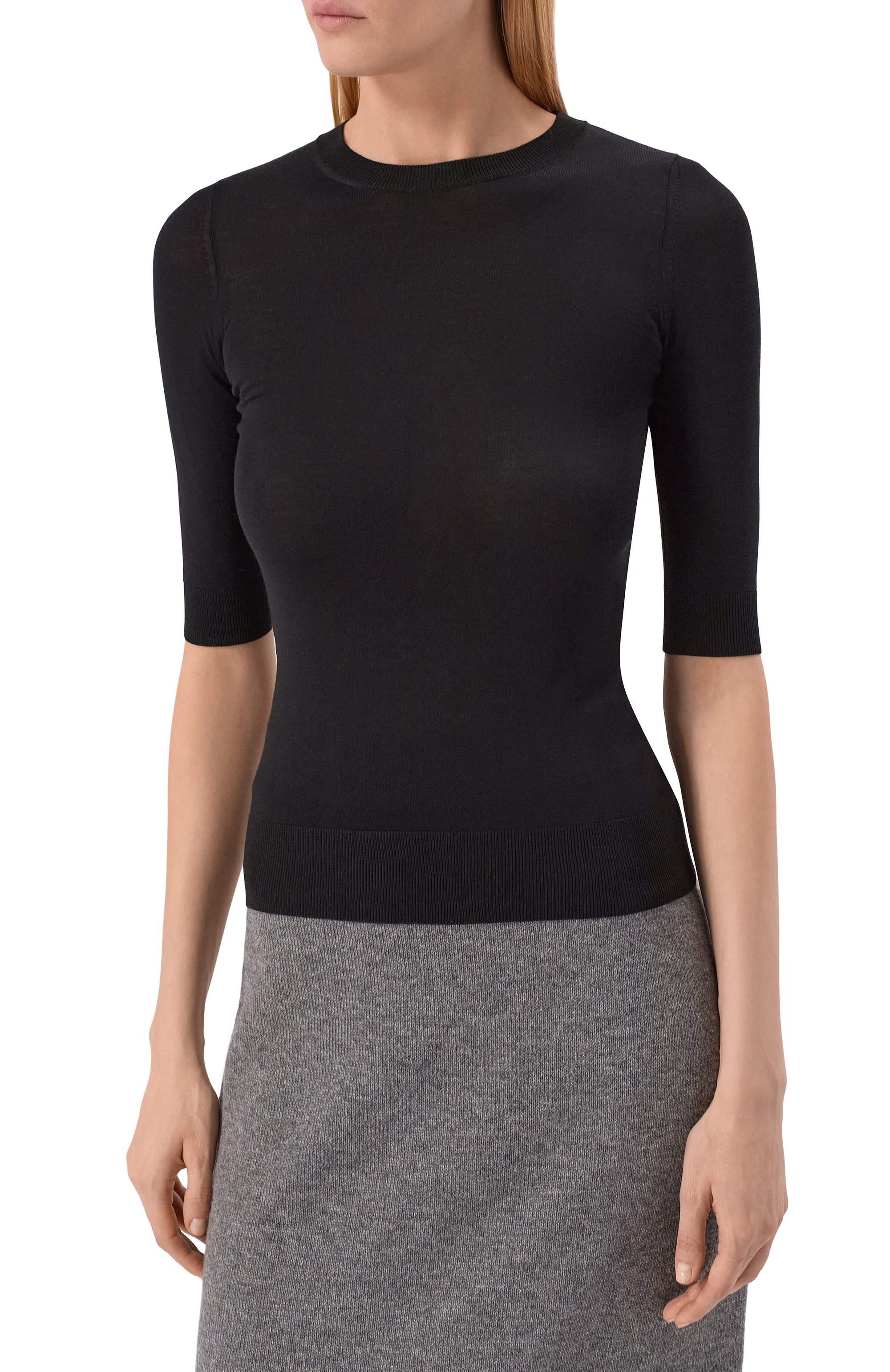 Шерстяной пуловер MVST черного цвета по цене 135500 руб., арт. M0-M25.1MW.K403/34-48, фото 3 Шерстяной пуловер MVST, арт. M0-M25.1MW.K403/34-48, фото 3