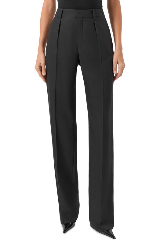 Шерстяные брюки Saint Laurent 832780/Y2J02 Чёрный  832780/Y2J02 Фото 3