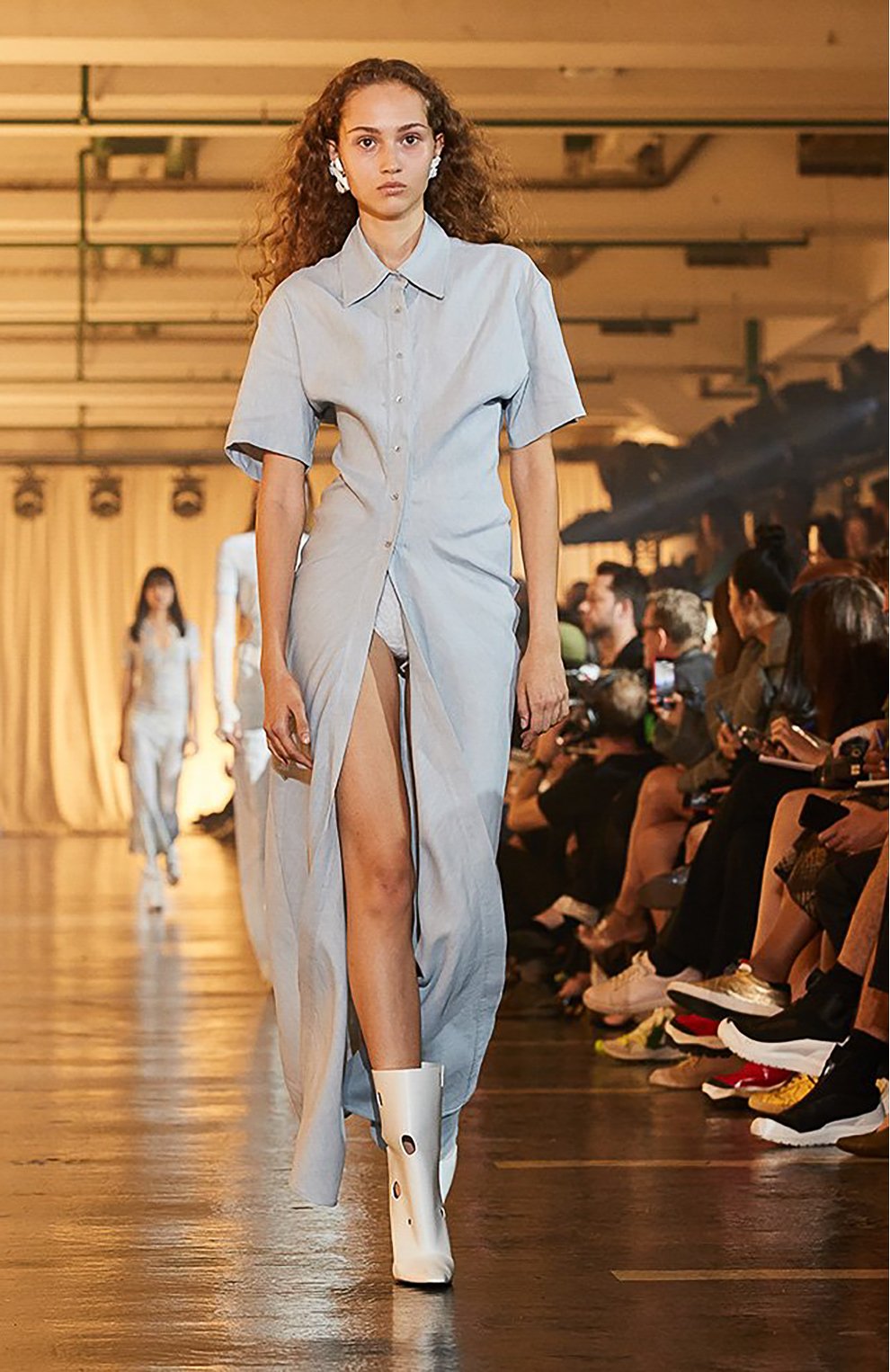 Платье из смеси льна и вискозы OFF-WHITE, арт. 0WDB248S20FAB0014000, фото 6