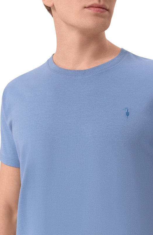 Хлопковая футболка Trussardi G0228000123N Синий  G0228000123N Фото 5