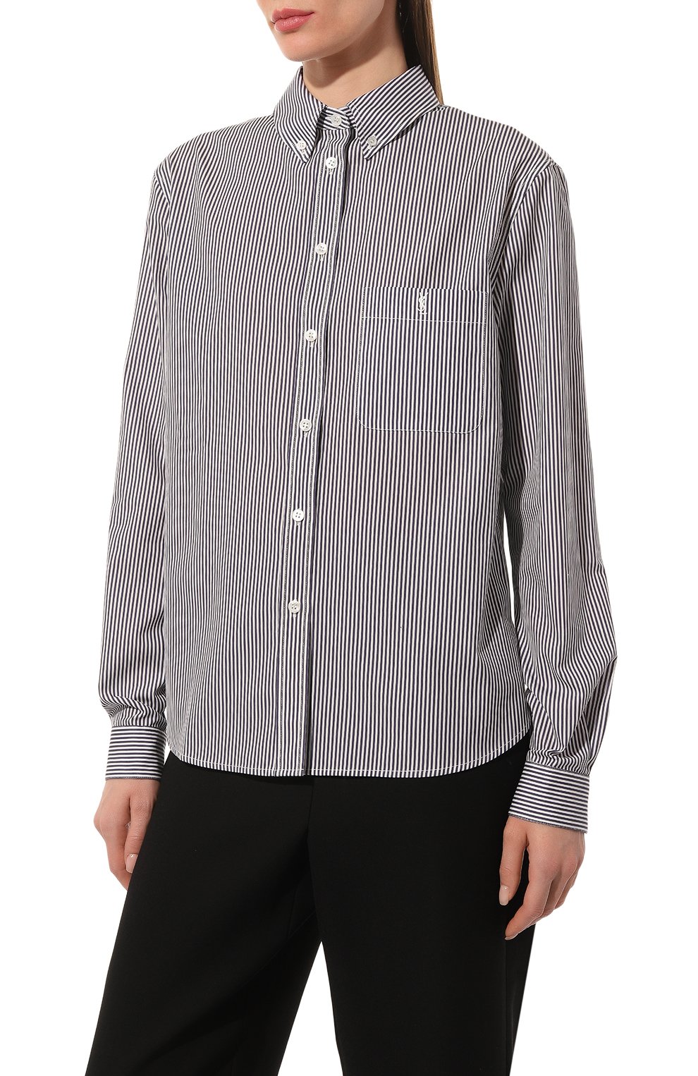 Хлопковая рубашка SAINT LAURENT, арт. 695999/Y6E769091, фото 3