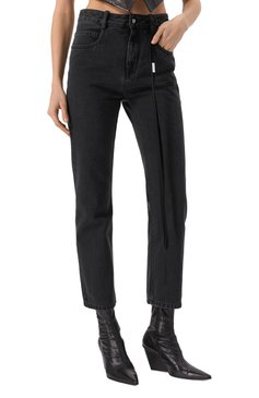 Женские джинсы ANN DEMEULEMEESTER темно-серого цвета, арт. B0011430/FA039 | Фото 3 (Драгоценные камни: Проставлено; Материал сплава: Проставлено; Материал внешний: Деним, Хлопок; Длина (брюки, джинсы): Укороченные; Силуэт Ж (брюки и джинсы): Прямые; Стили: Гранж; Кросс-КТ: Деним)