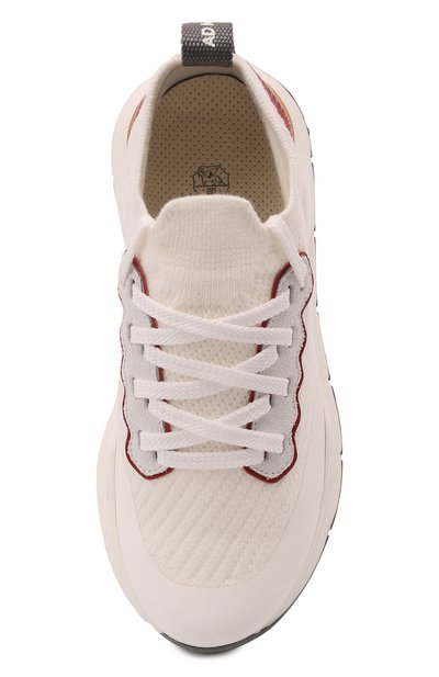 Кроссовки BRUNELLO CUCINELLI белого цвета по цене 43950 руб., арт. BPISTZF126, фото 4 Кроссовки BRUNELLO CUCINELLI, арт. BPISTZF126, фото 4