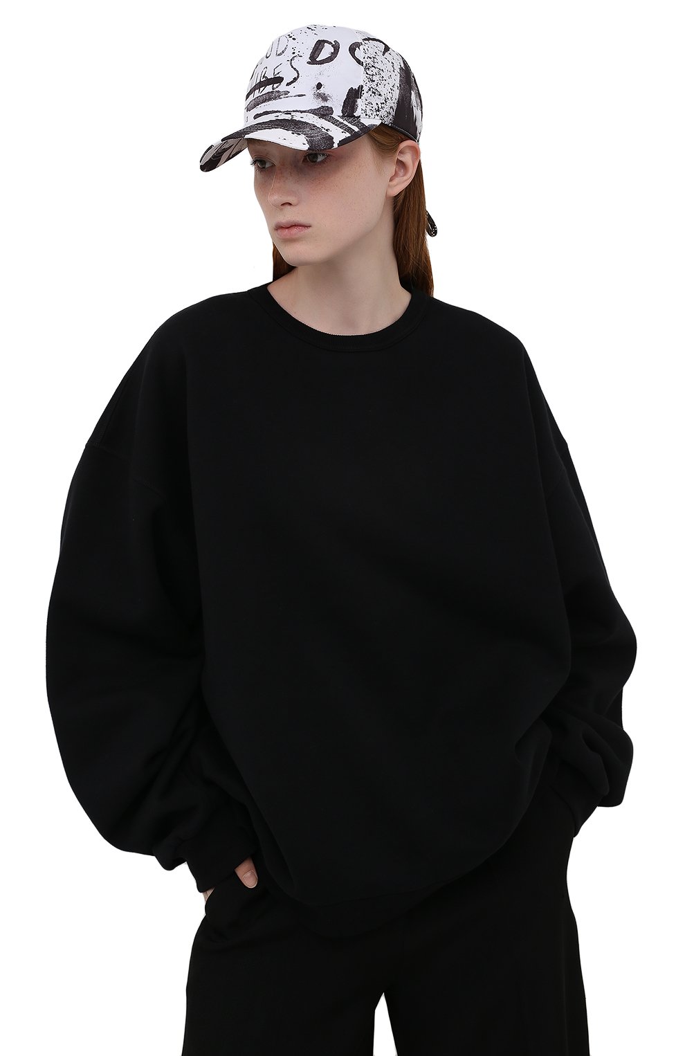 Бейсболка DOLCE & GABBANA черно-белого цвета по цене 37550 руб., арт. FH530A/HSM47, фото 2 Бейсболка DOLCE & GABBANA, арт. FH530A/HSM47, фото 2