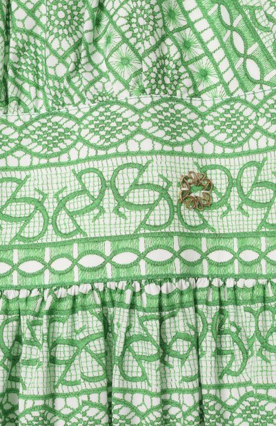 Хлопковое платье ELIE SAAB JUNIOR зеленого цвета по цене 89950 руб., арт. EFAB115 MX/TS1103, фото 3 Хлопковое платье ELIE SAAB JUNIOR, арт. EFAB115 MX/TS1103, фото 3