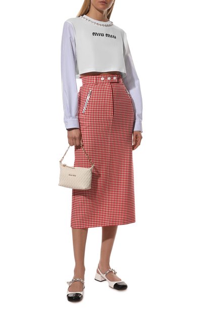 Хлопковый пуловер MIU MIU, арт. MJL816-1V6F-F0009, фото 2