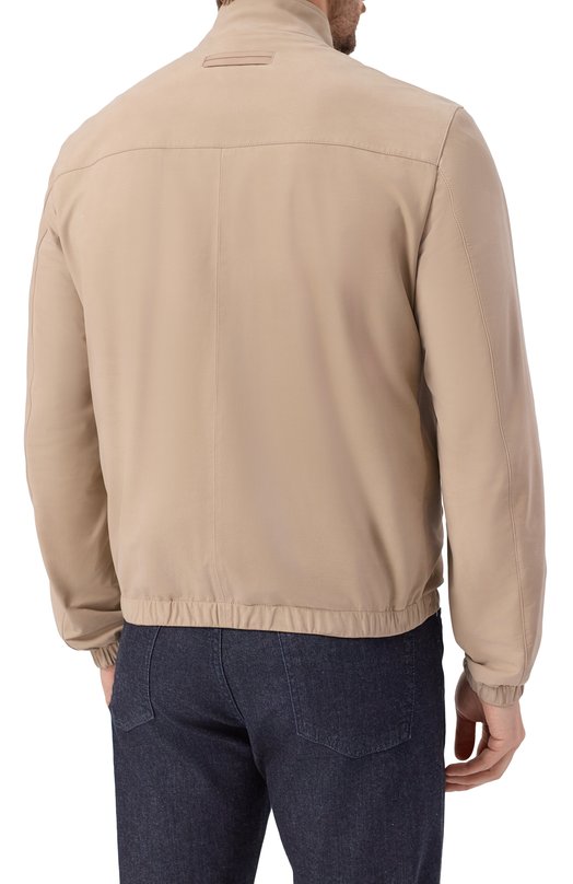 Кожаный бомбер Zegna F179T/UFPNTA9 Бежевый  F179T/UFPNTA9 Фото 4