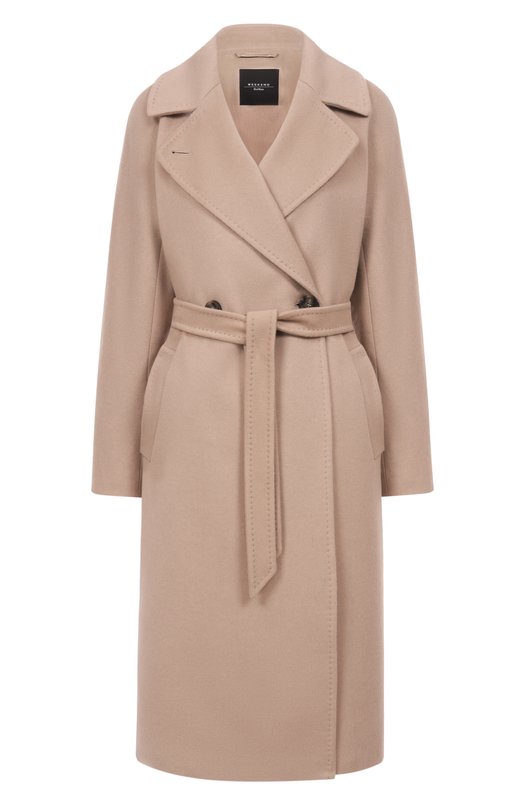 Кашемировое пальто Weekend Max Mara CASCIA Бежевый CASCIA