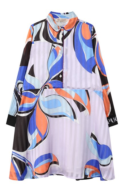 Детское платье EMILIO PUCCI разноцветного цвета, арт. 9N1110/ND470/10-14 | Фото 1 (Рукава: Длинные; Материал подклада: Купро; Случай: Повседневный; Девочки Кросс-КТ: Платье-одежда; Материал внешний: Вискоза; Региональные ограничения белый список (Axapta Mercury): RU; Ростовка одежда: 10 - 11 лет | 140 - 146см, 12 лет | 152 см, 13 - 15 лет | 158 см)