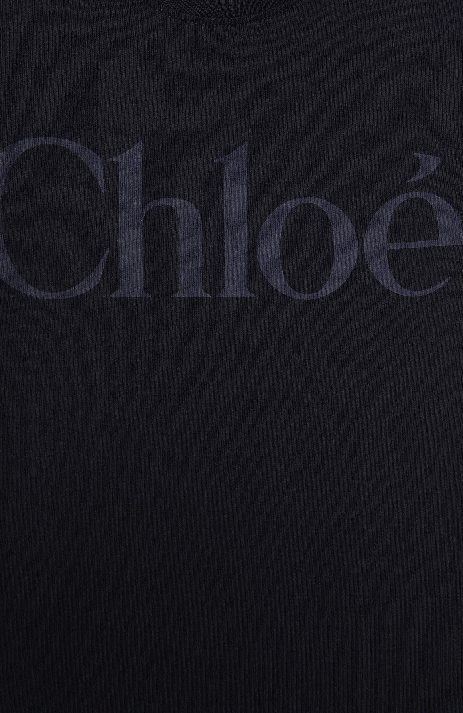 Хлопковая футболка CHLOÉ темно-синего цвета по цене 16050 руб., арт. C21301, фото 3 Хлопковая футболка CHLOÉ, арт. C21301, фото 3