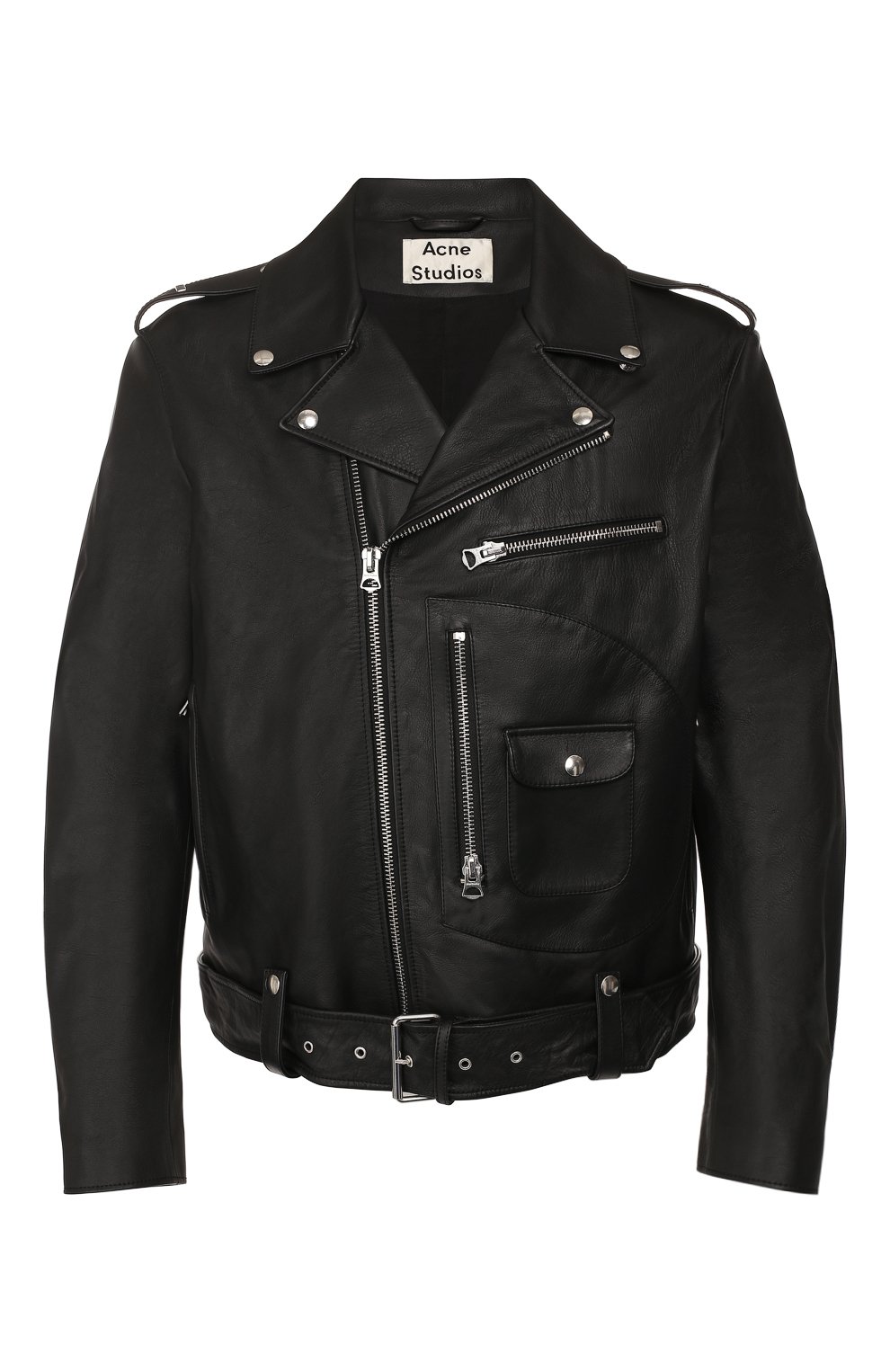 Кожаная косуха ACNE STUDIOS черного цвета по цене 123500 руб., арт. B70011, фото 1 Кожаная косуха ACNE STUDIOS, арт. B70011, фото 1