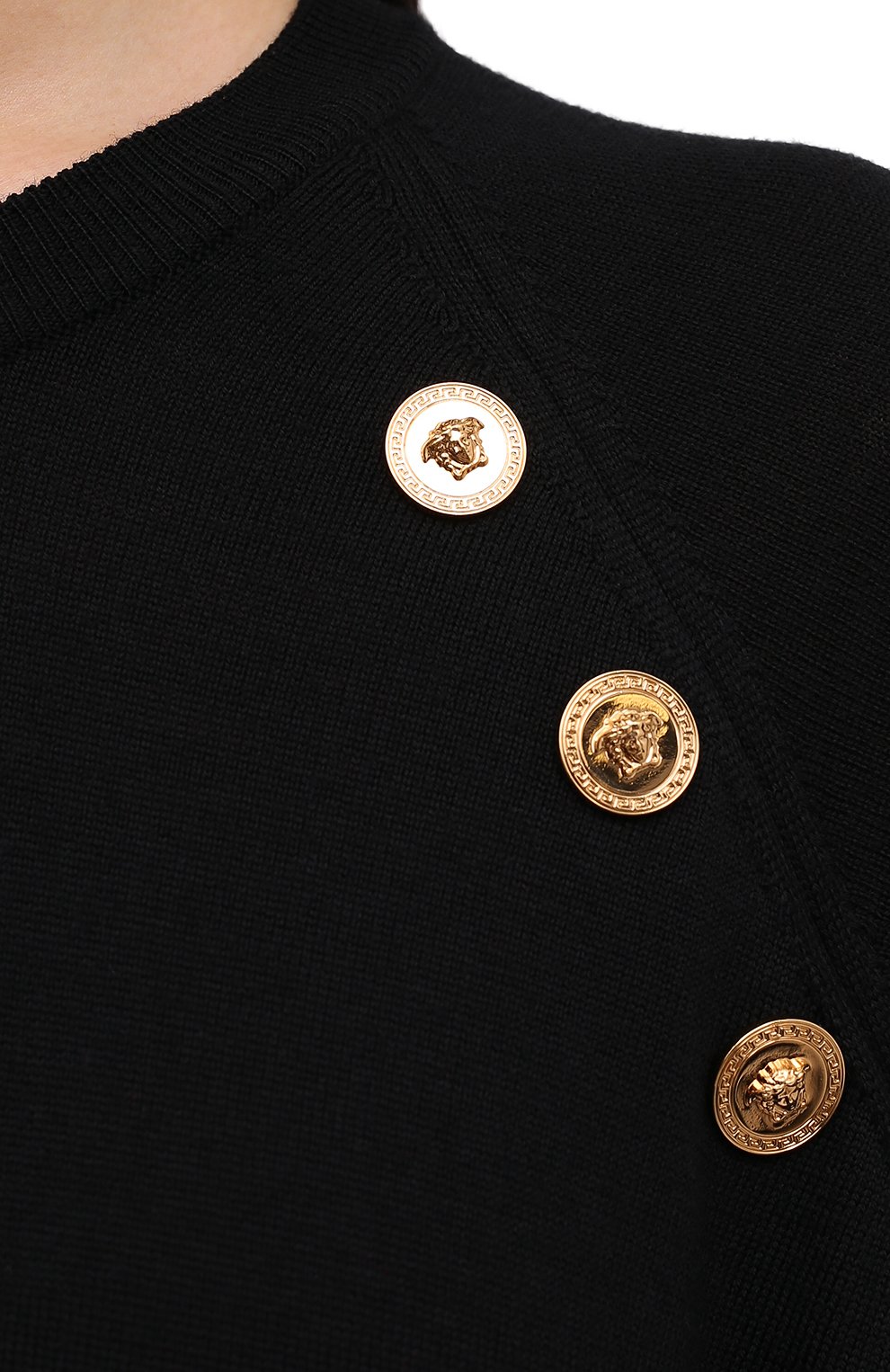 Шерстяной пуловер VERSACE черного цвета по цене 89950 руб., арт. A87160/A235901, фото 5 Шерстяной пуловер VERSACE, арт. A87160/A235901, фото 5