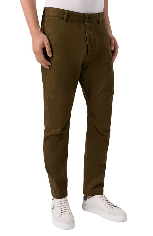 Хлопковые брюки Dsquared2 S74KB0819/S39021 Хаки  S74KB0819/S39021 Фото 3