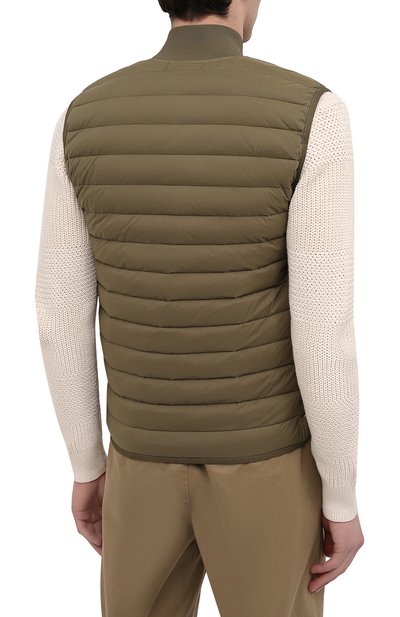 Пуховый жилет STONE ISLAND хаки цвета по цене 59950 руб., арт. 7415G0225, фото 4 Пуховый жилет STONE ISLAND, арт. 7415G0225, фото 4