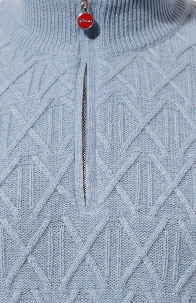 Кашемировый джемпер KITON светло-голубого цвета по цене 368500 руб., арт. UMK0517K68, фото 5 Кашемировый джемпер KITON, арт. UMK0517K68, фото 5