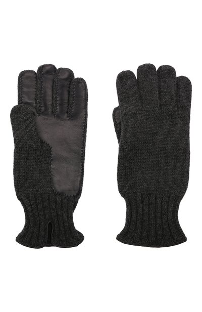 Комбинированные перчатки IL BORGO CASHMERE темно-серого цвета по цене 51750 руб., арт. 46-396G0, фото 2 Комбинированные перчатки IL BORGO CASHMERE, арт. 46-396G0, фото 2