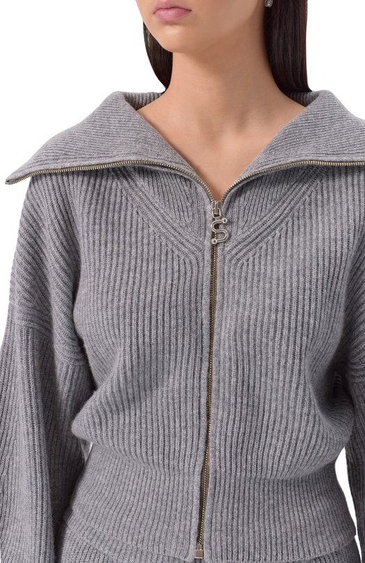 Кардиган из шерсти и кашемира Sportmax CALIPS0 Серый  CALIPS0 Фото 5
