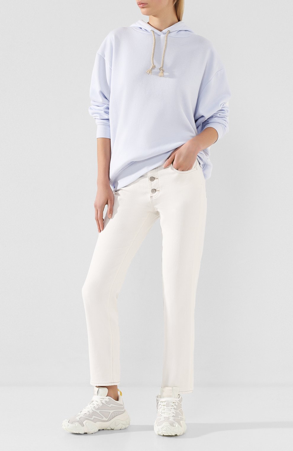 Хлопковое худи ACNE STUDIOS голубого цвета по цене 22800 руб., арт. AI0043/W, фото 2 Хлопковое худи ACNE STUDIOS, арт. AI0043/W, фото 2