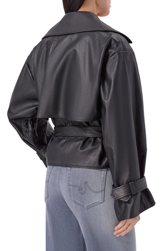 Кожаная куртка HUGO 50560068 Чёрный  50560068 Фото 4