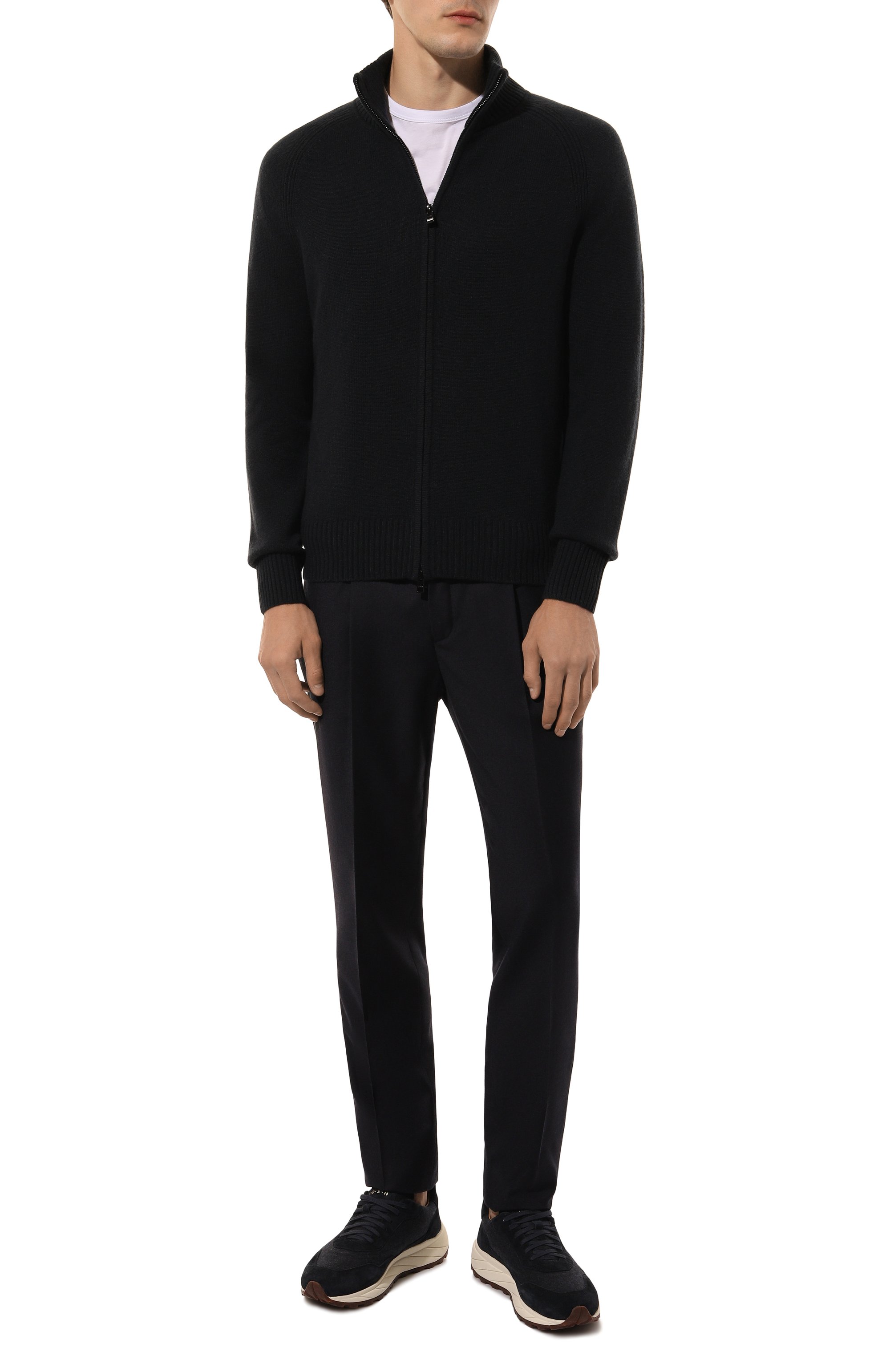 Кашемировый кардиган BOSS темно-синего цвета по цене 62150 руб., арт. 50526906, фото 2 Кашемировый кардиган BOSS, арт. 50526906, фото 2