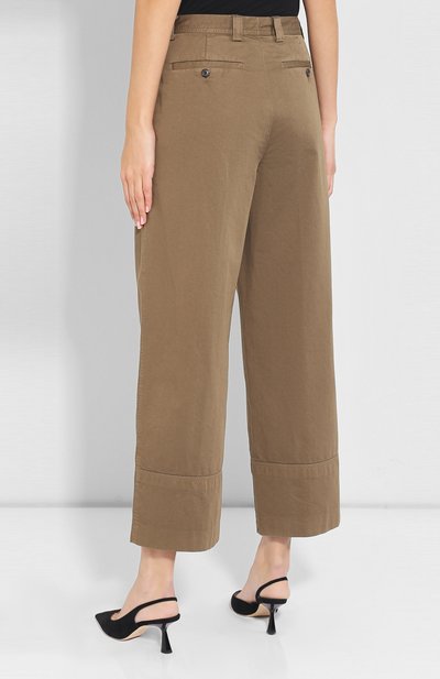 Хлопковые брюки DRIES VAN NOTEN хаки цвета по цене 31950 руб., арт. 192-30912-8288, фото 4 Хлопковые брюки DRIES VAN NOTEN, арт. 192-30912-8288, фото 4