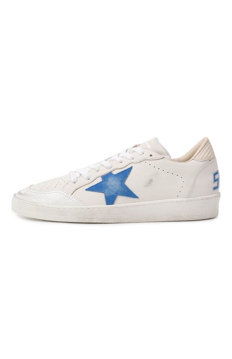 Мужские кожаные кеды ball star GOLDEN GOOSE DELUXE BRAND белого цвета, арт. GMF00851.F006781 | Фото 4 (Подошва: Массивная; Материал внутренний: Текстиль; Материал внешний: Натуральная кожа; Автоматизация ТО: Проставлено; Автоматизация состава: Проставлено; Кросс-КТ: Низкие; Стили: Классический; Материал утеплителя: Без утеплителя)