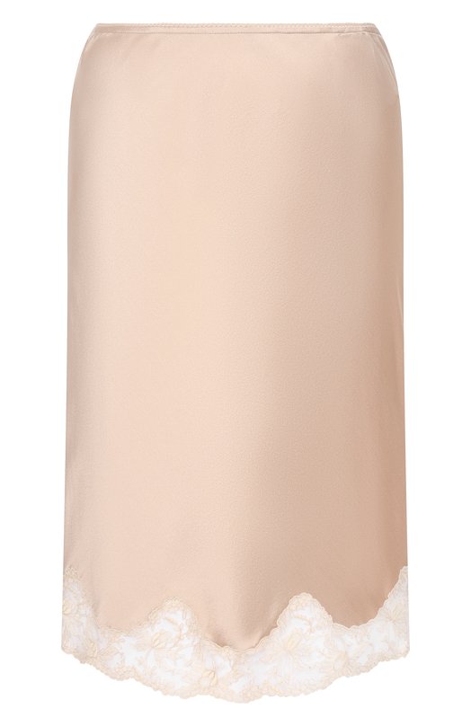 Атласная юбка Saint Laurent 863139/Y001W Бежевый 863139/Y001W