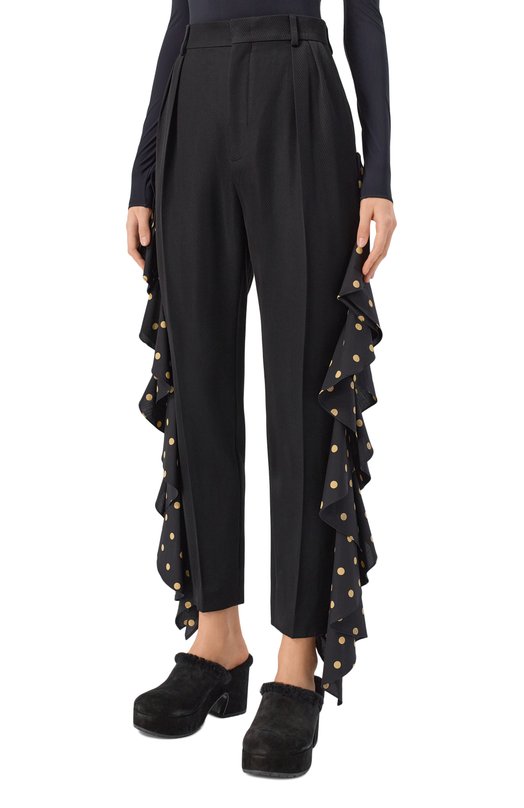 Брюки из шерсти и вискозы Moschino A0302/5437 Чёрный  A0302/5437 Фото 3