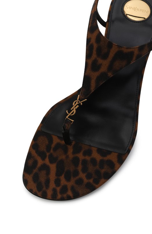 Текстильные босоножки Cassandra 40 Saint Laurent 825279/AAC9R Леопардовый  825279/AAC9R Фото 7