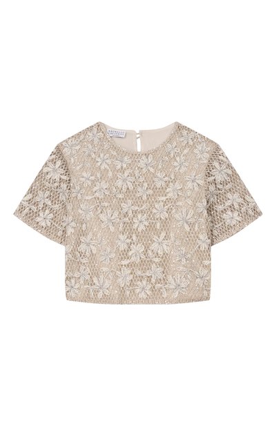 Блузка с отделкой пайетками BRUNELLO CUCINELLI, арт. BA156S016A