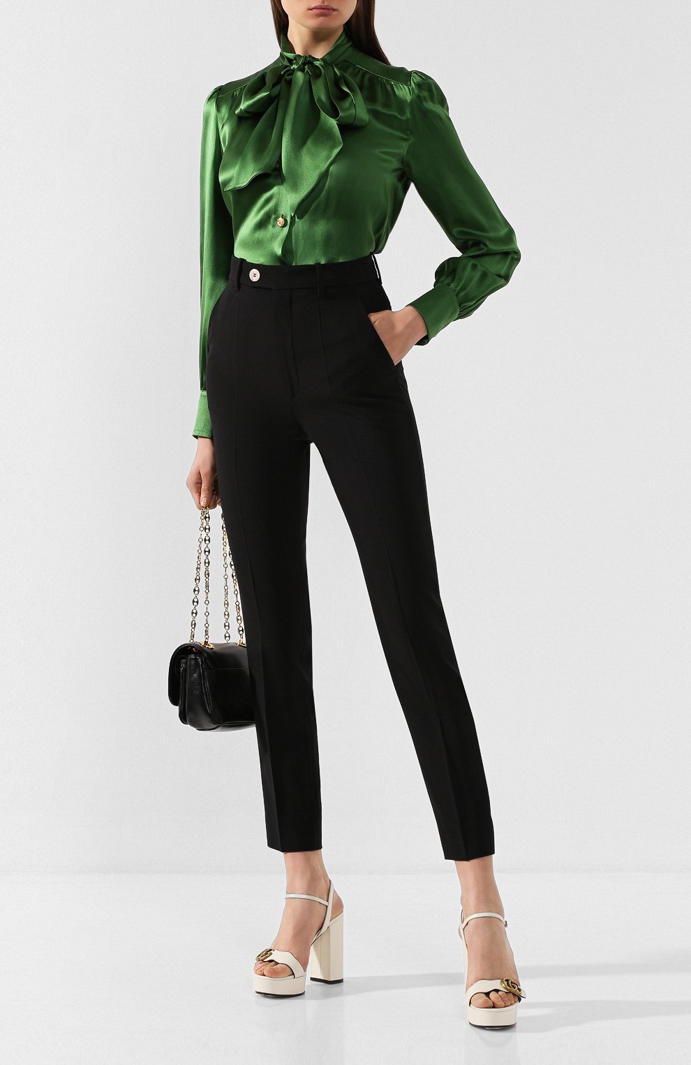 Брюки из смеси шерсти и вискозы GUCCI, арт. 569128/ZAASP, фото 2
