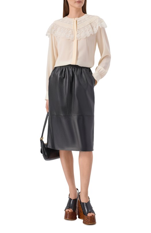 Кожаная юбка Chloé CH26SCJ26203 Чёрный  CH26SCJ26203 Фото 2