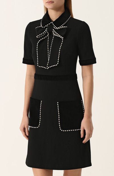 Приталенное мини-платье с коротким рукавом GUCCI, арт. 490501/X9G72, фото 3