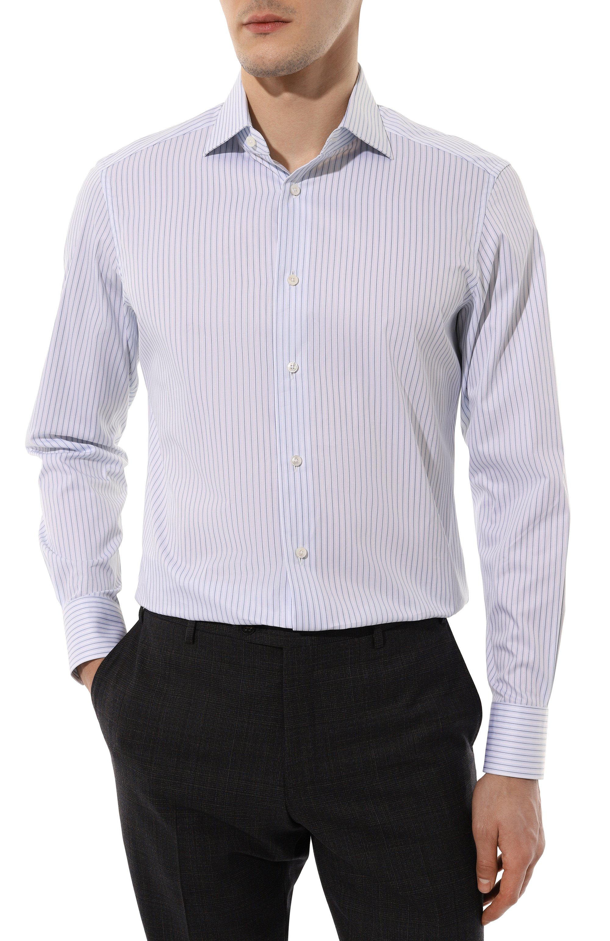 Хлопковая сорочка ZEGNA, арт. 701527A7/9MS0BA, фото 3