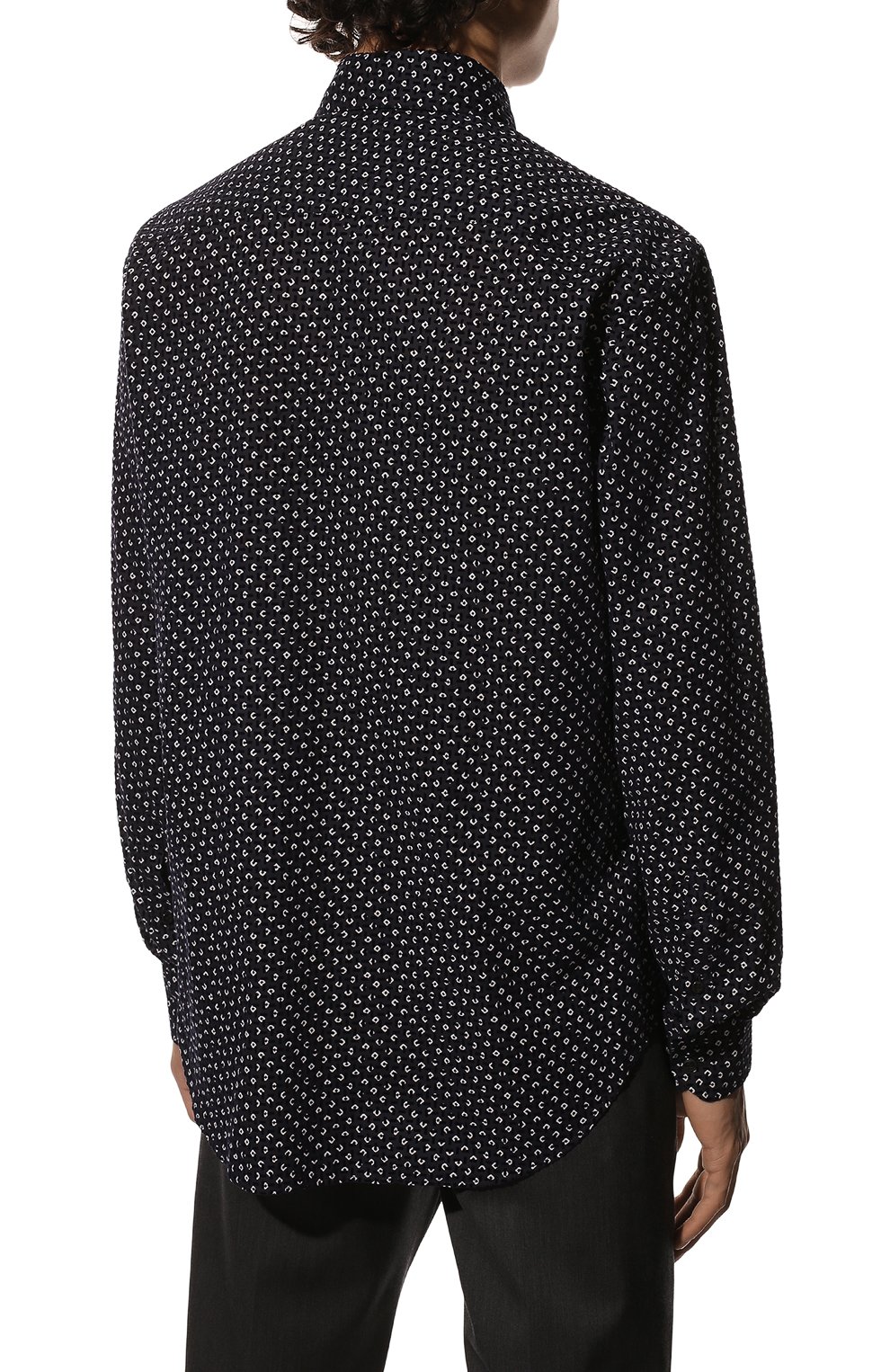 Хлопковая рубашка GIORGIO ARMANI темно-синего цвета по цене 73200 руб., арт. 8WGCCZ98/TZB35, фото 4 Хлопковая рубашка GIORGIO ARMANI, арт. 8WGCCZ98/TZB35, фото 4